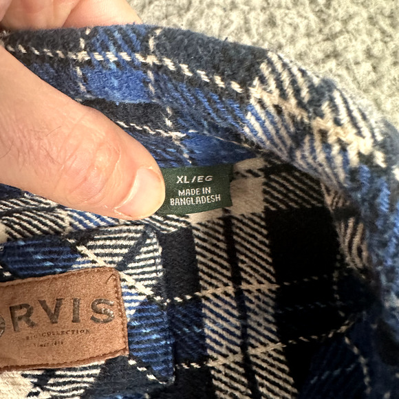 Orvis Shirt Men's XL Plaid Shacket Button Up Plaid 100%‎ Cotton Jacket Outdoors - Picture 6 of 12